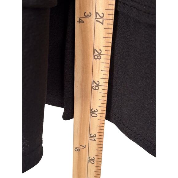 Ashley Stewart Top 22/24 Black Triple Ruffle Peplum Stretch Knit Long Sleeve - Picture 10 of 11